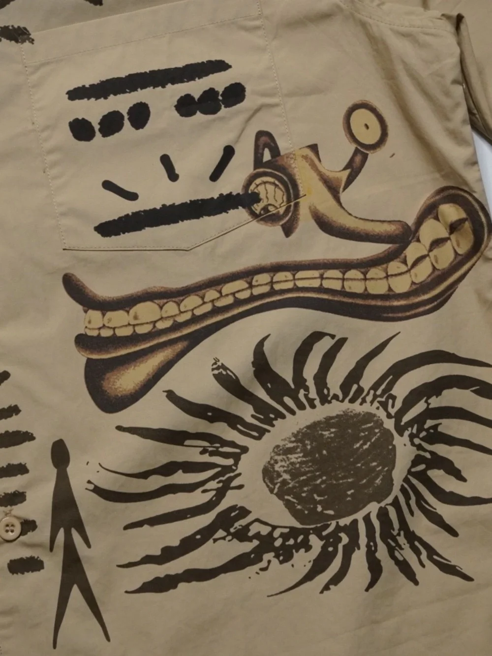 Cactus Jack Travis Scott Painter Buttonup Short Sleeve Shirt Mens Large Brown - Picture 5 of 11